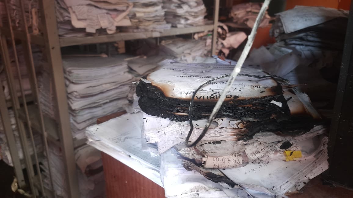 a fire broke out in lokayukta office