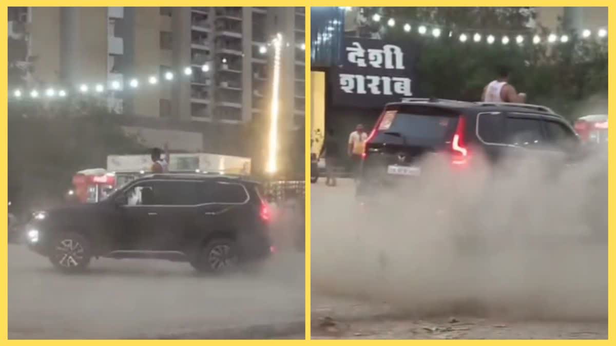 car stunt in gurugram