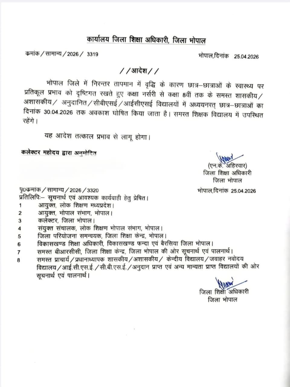 HEAT WAVE ALERT 29 DISTRICTS MP