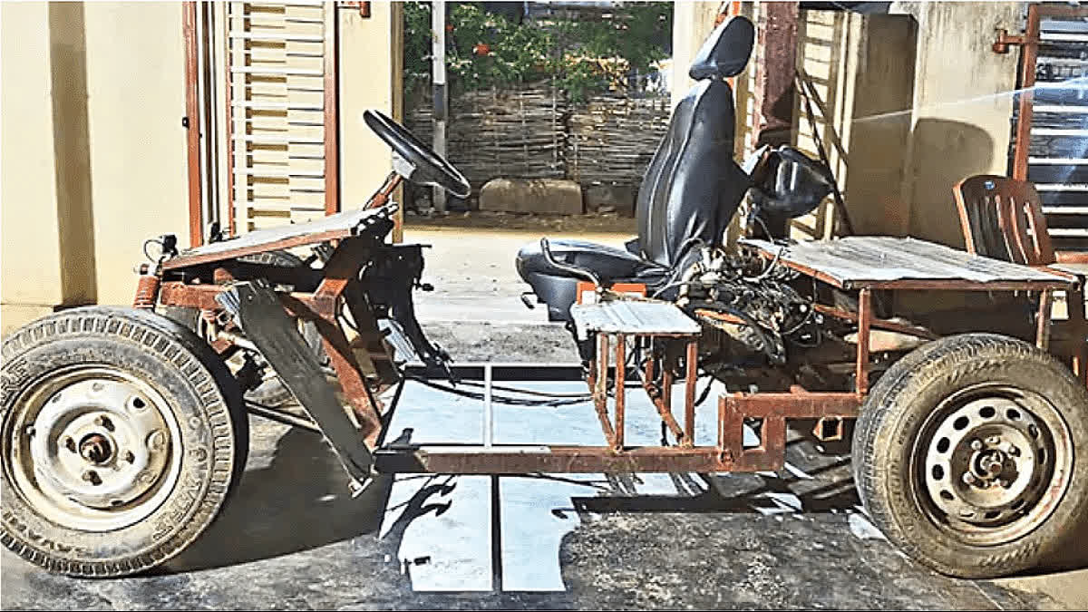 Bhadradri Kothagudem Mechanic Uses Scrap To Build A Functioning Four-Wheeler For Just Rs 26,000