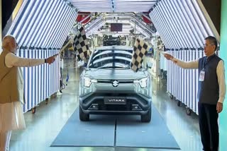 pm-modi-flags-off-maruti-suzukis-first-electric-vehicle-e-vitara-in-gujarat