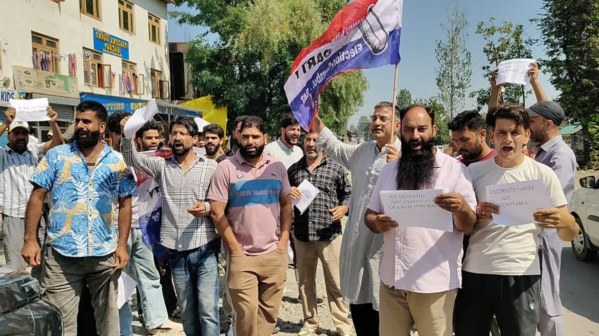 Apni Party stages protest in Shopian Kashmir against electricity tariff hike; demands rollback