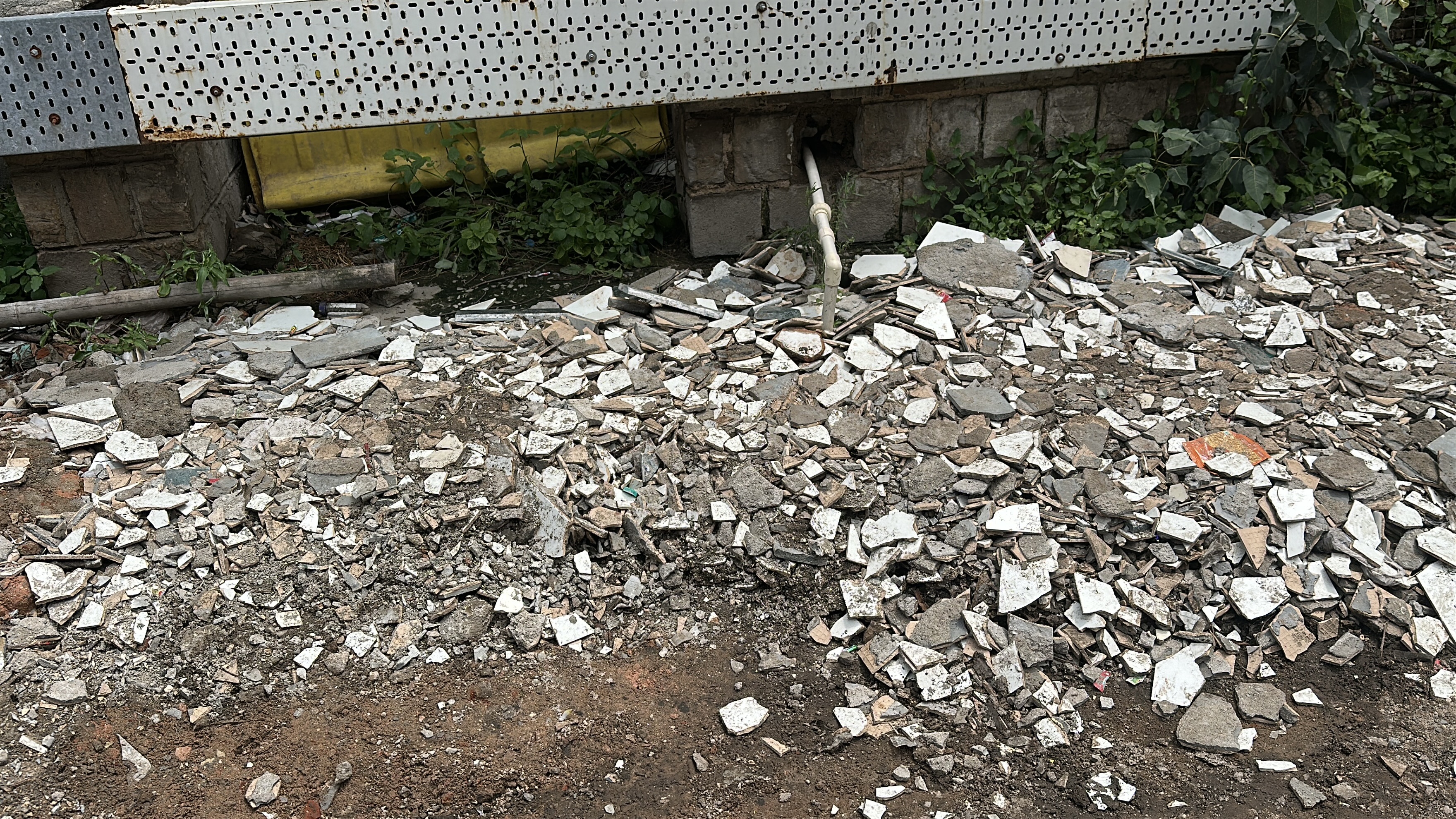 Construction debris lying in plain sight