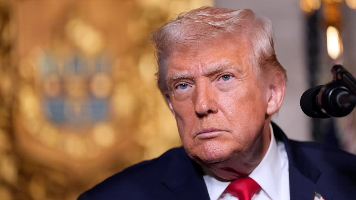 President Donald Trump speaks at his Mar-a-Lago club, Monday, Dec. 22, 2025, in Palm Beach, Fla.