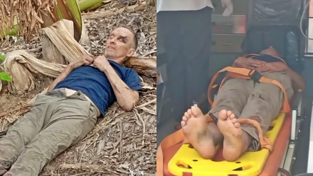 FOREIGNER  VIJAYANAGARA  ಫ್ರಾನ್ಸ್​ ಪ್ರಜೆ ರಕ್ಷಣೆ  ಹಂಪಿ ಅಷ್ಟಭುಜ ಸ್ನಾನಗುಡ್ಡ