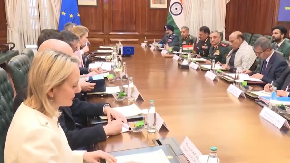 Defence Minister Rajnath Singh holds talks with Antonio Costa, President of the European Council, and Ursula von der Leyen, President of the European Commission.