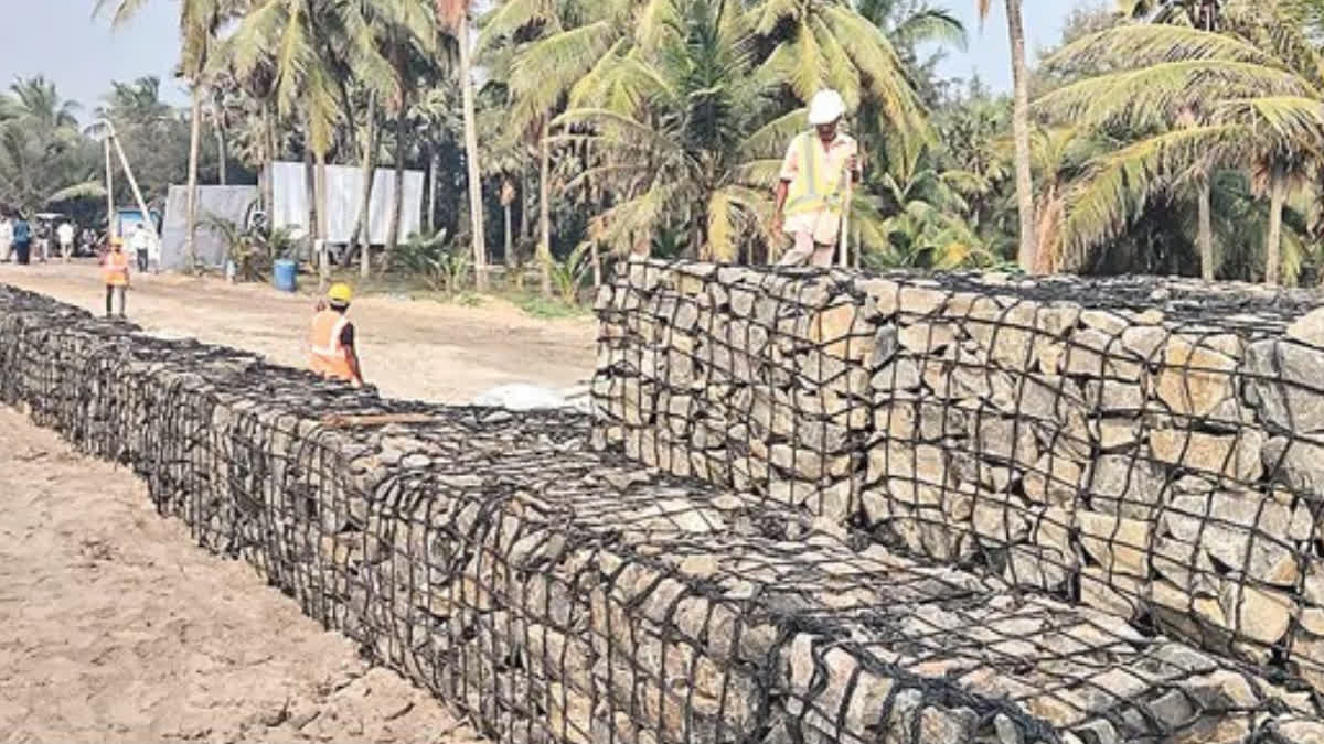 Coastal Villages In West Godavari Battle Sea Erosion As Geo-Tube Protection Project Takes Shape Sea Erosion Control West Godavari