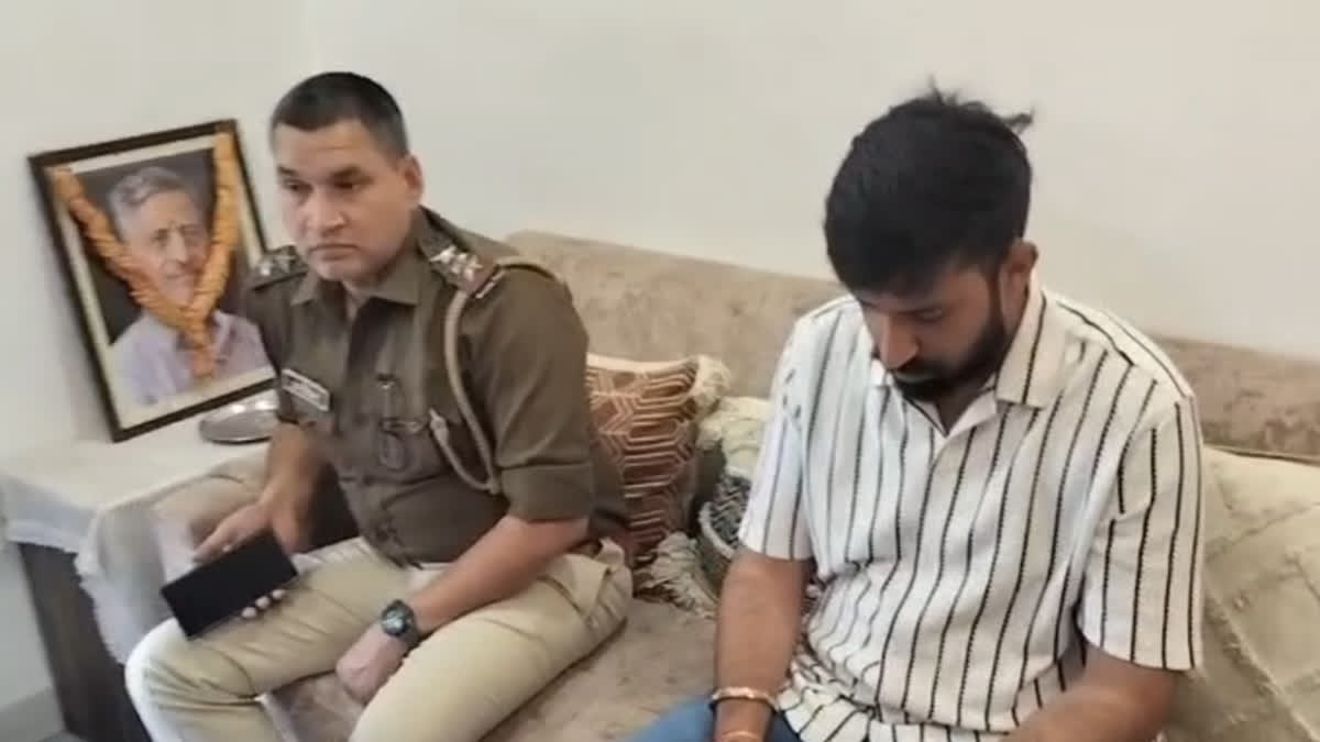 Police with Ajmer Youth Congress President Mohit Malhotra