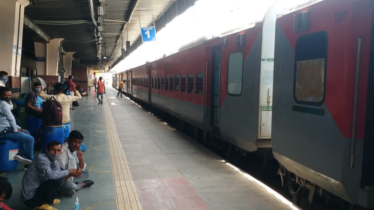 Passengers waiting for the train