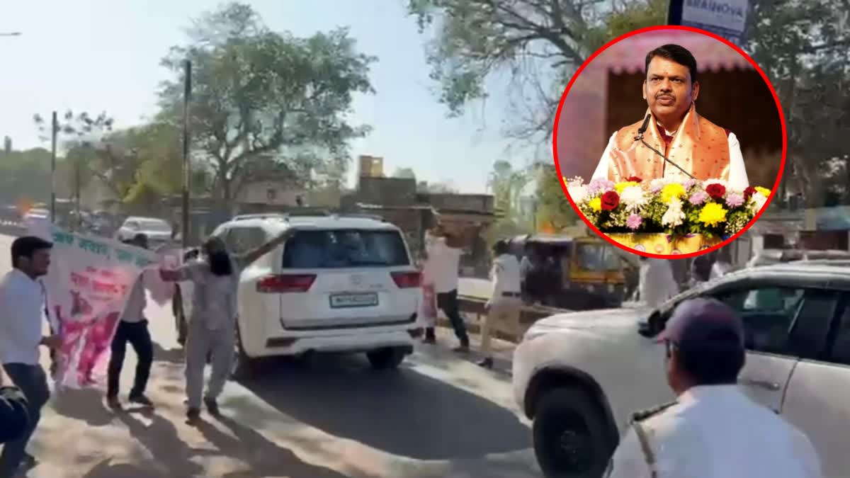 कांदा प्रश्नी मुख्यमंत्र्यांची गाडी अडवण्याचा प्रयत्न