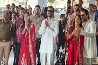 പൊതുയിടത്തില്‍ വിജയ് രശ്മിക  രശ്മിക വിജയ് ദേവരകൊണ്ട  രശ്മിക വിജയ് ദമ്പതികള്‍  രശ്‌മിക വിജയ് ഉദയ്പൂര്‍