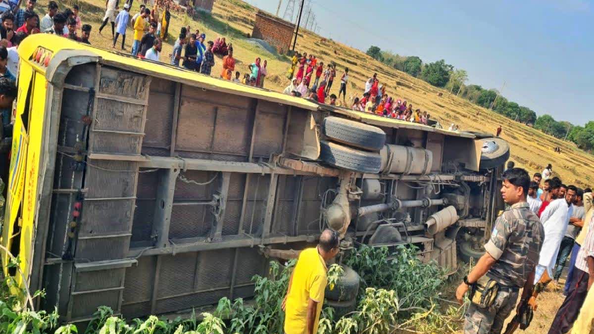 16 Children Injured As School Bus Overturns in Ranchi
