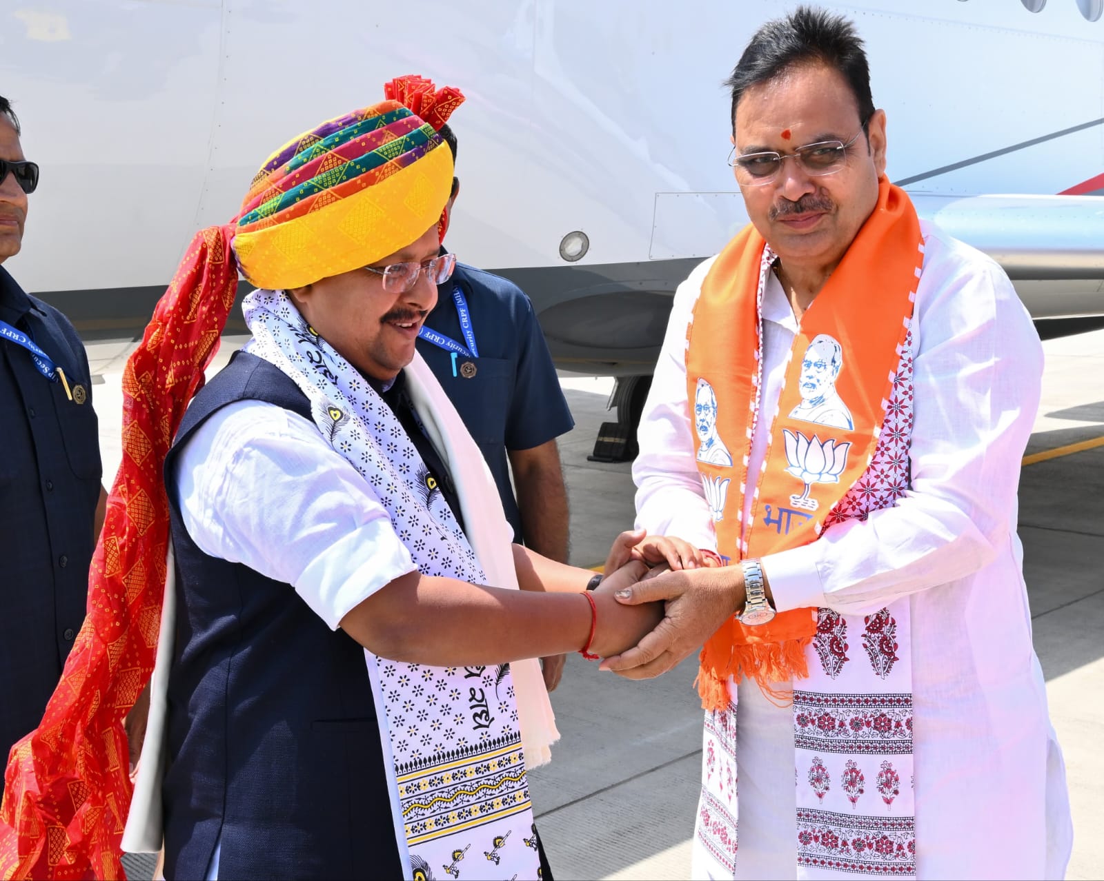 सीएम भजनलाल ने किया स्वागत