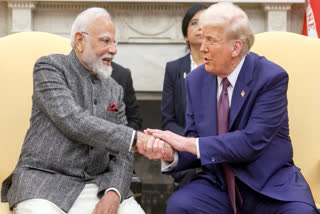 Prime Minister Narendra Modi meets U.S. President Donald Trump at the White House in Washington, DC, on Friday, February 14, 2025.