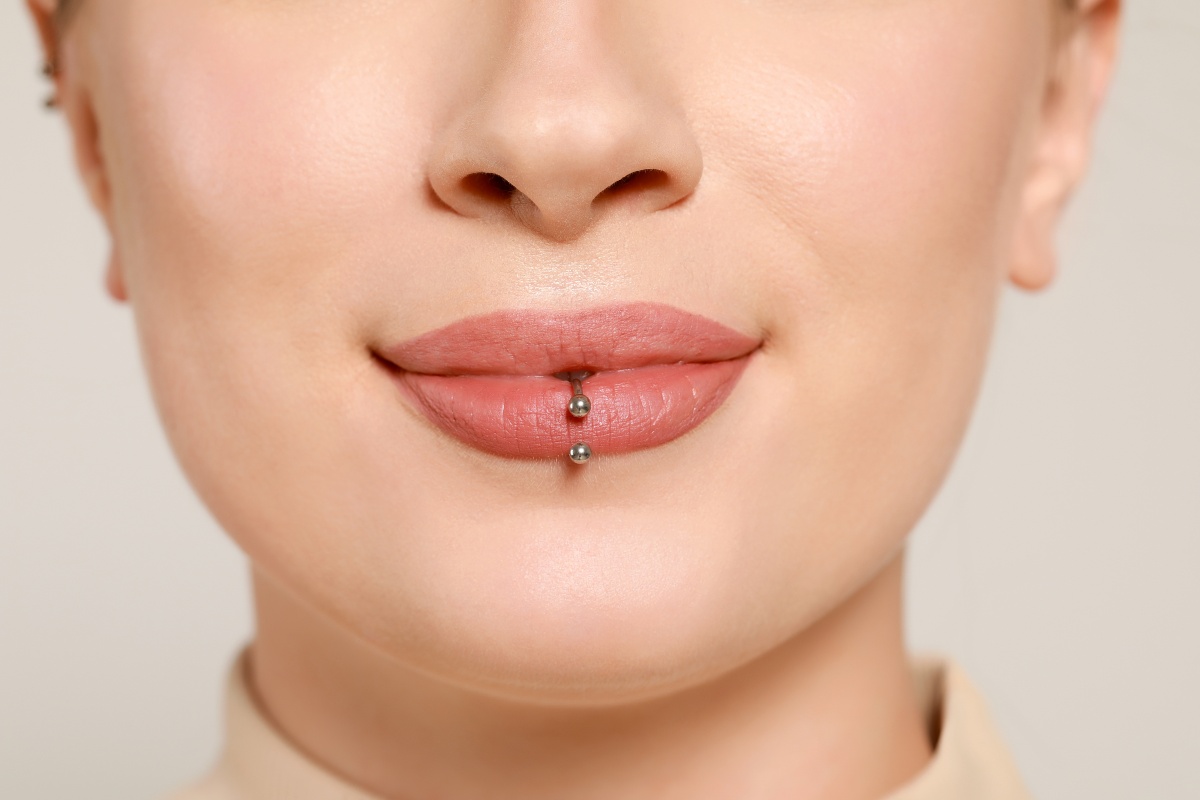 Lip piercing