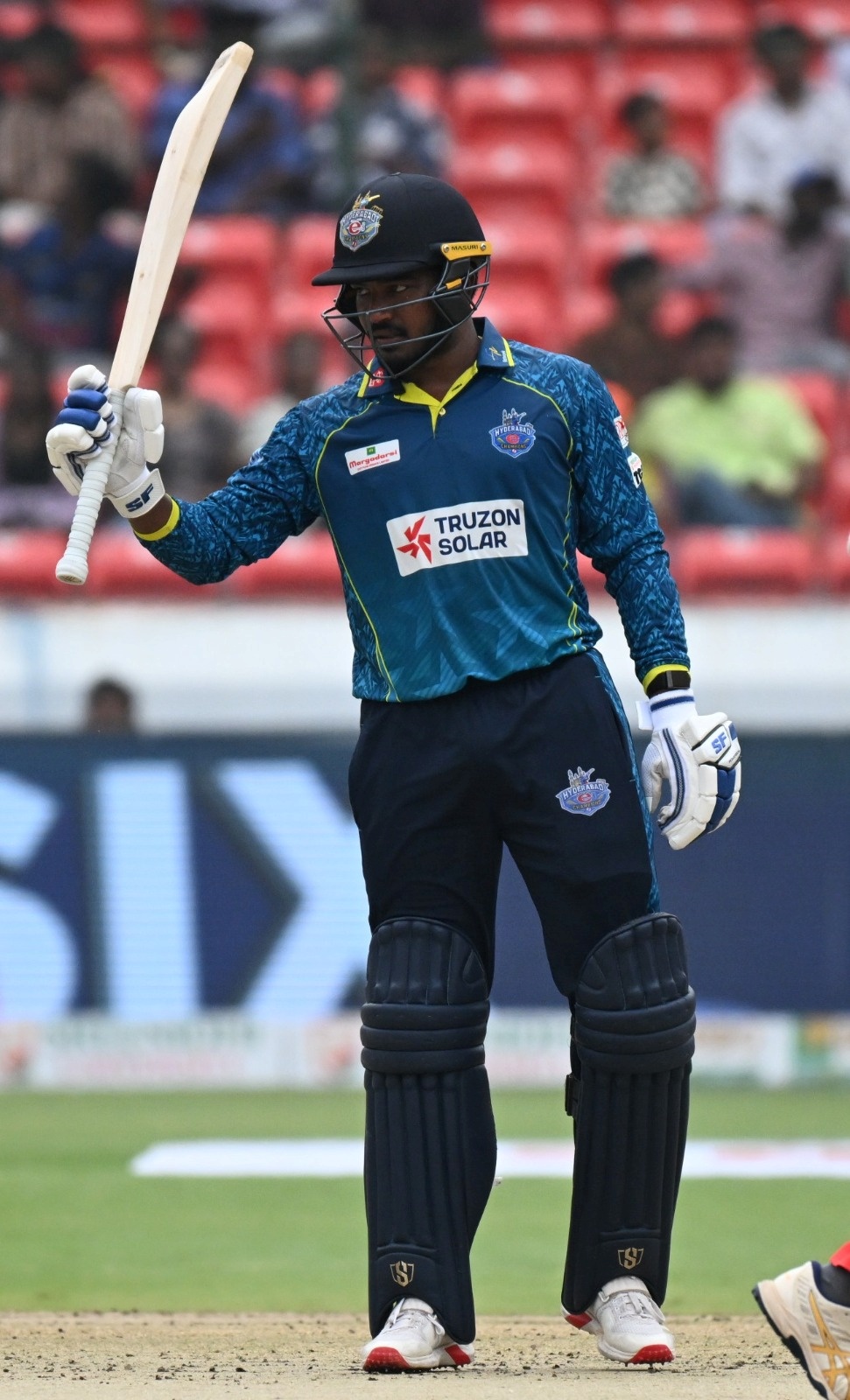 Hyderabad e-Champions player Vikas Reddy in action