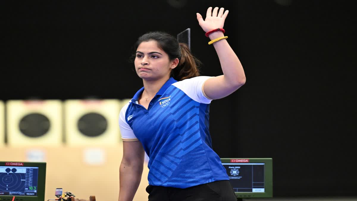 esha singh grabbed gold manu bhaker took bronze
