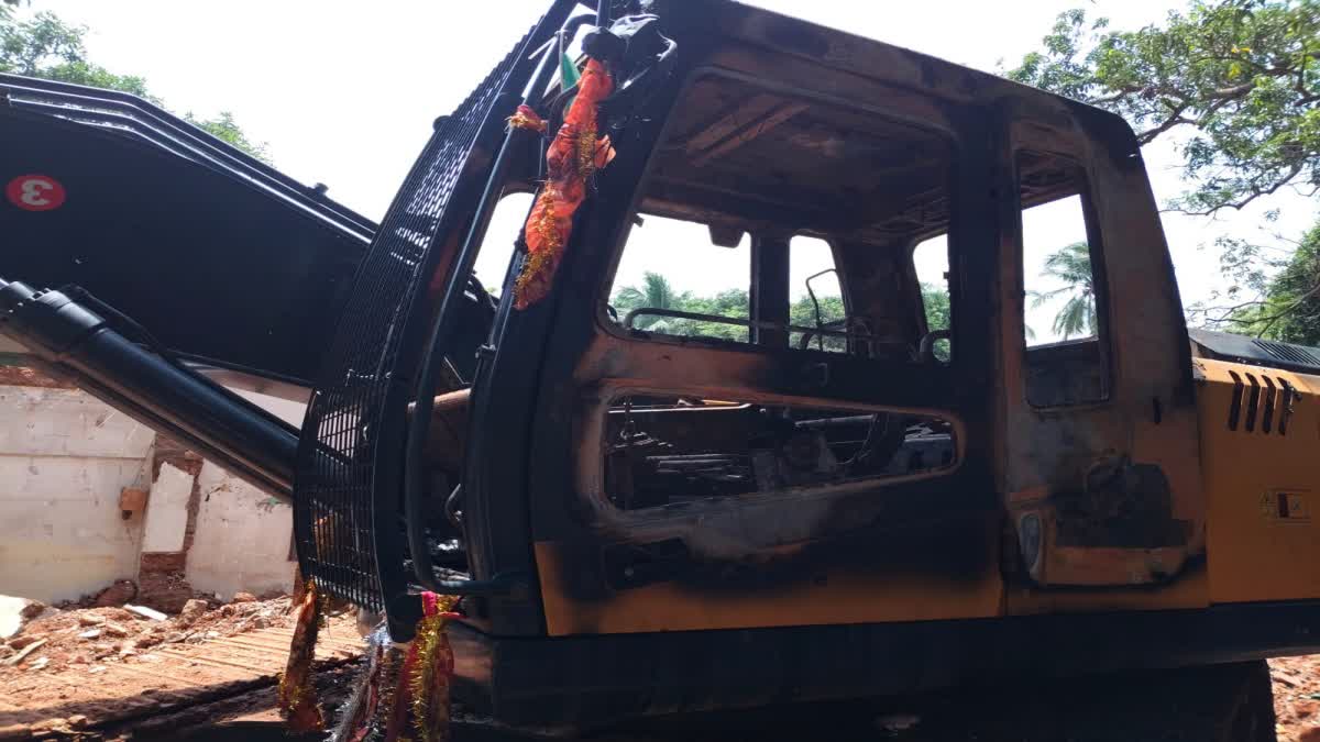 JCB CAUGHT FIRE