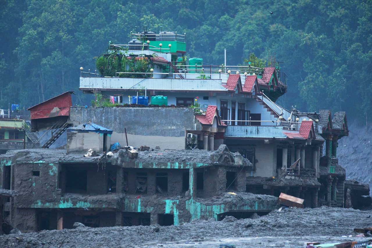Damage in the aftermath of flash floods.