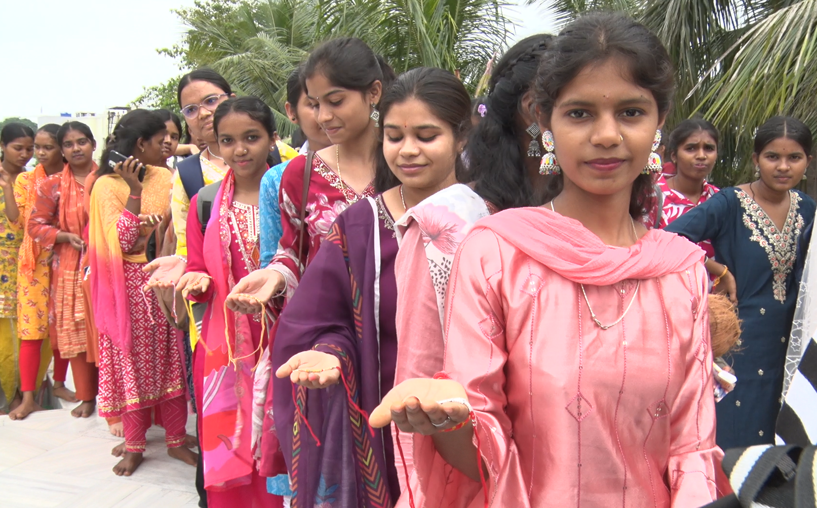 queue formed to tie Rakhis to Lord Jagannath