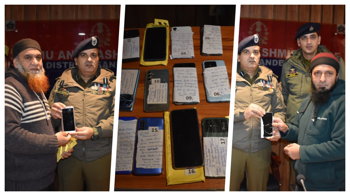 گاندربل پولیس نے لاکھوں روپے مالیت کے 46 گمشدہ موبائل فون کو بازیاب کر کے اصل مالکوں کے سپرد کئے