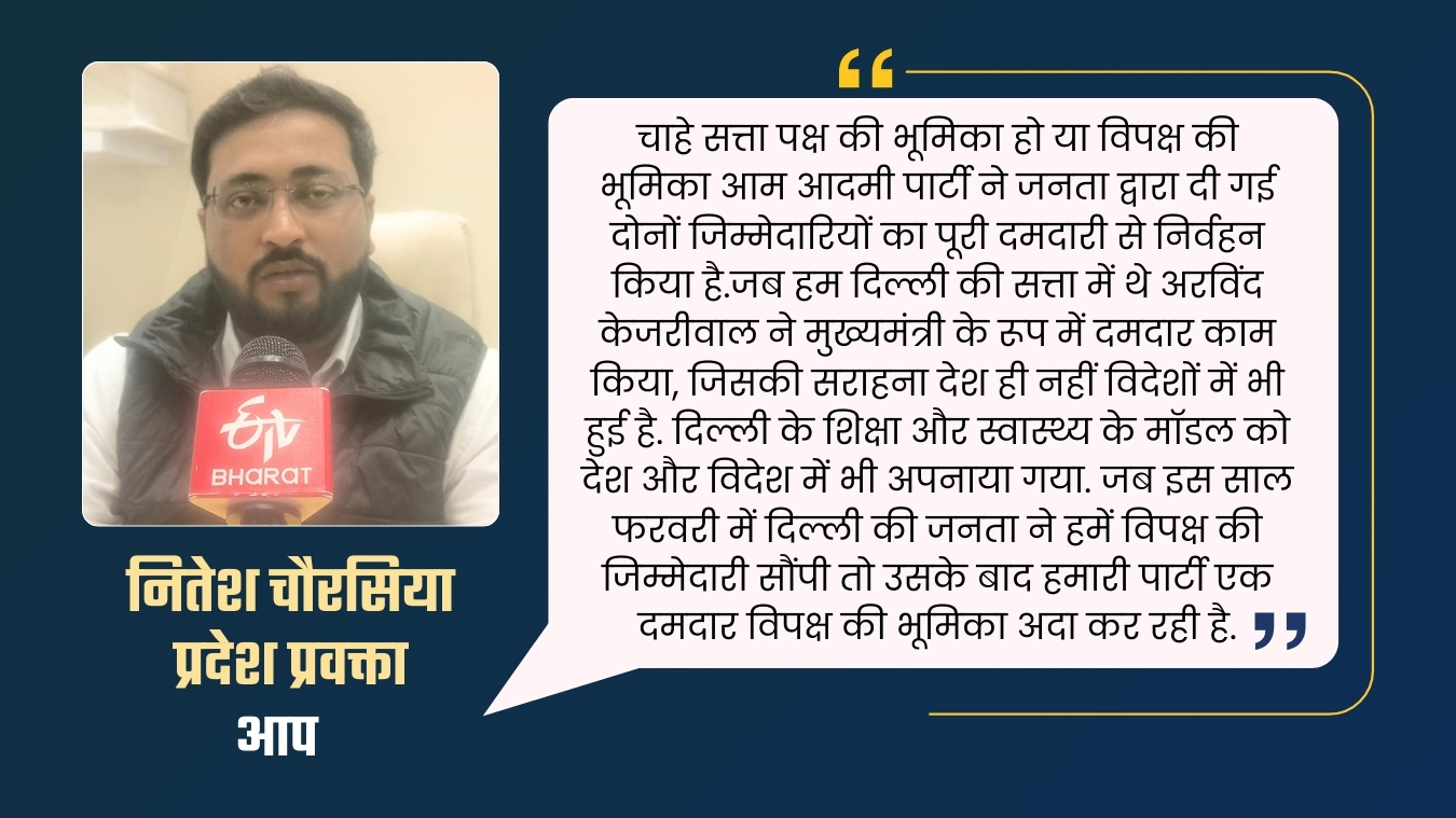 आप प्रदेश प्रवक्ता नितेश चौरसिया का बयान