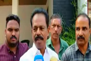 Congress leader N Subarahmanian talked to reporters before being taken to the police station on December, 27, 2025.