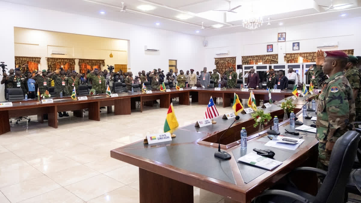 Mali, Niger and Burkina Faso withdraw from West Africa regional bloc ECOWAS as tensions deepen FILE - The defense chiefs from the Economic Community of West African States (ECOWAS) countries excluding Mali, Burkina Faso, Chad, Guinea and Niger, gather for their extraordinary meeting in Accra, Ghana, Thursday, Aug. 17, 2023, to discuss the situation in Niger. Three West African nations of Mali, Burkina Faso and Niger have quit the regional economic bloc known as ECOWAS. Their respective juntas said in a joint statement on Sunday, Jan. 28, 2024 thatt he bloc has imposed “inhumane” sanctions to reverse the coups in their nations and has also “moved away from the ideals of its founding fathers and Pan-Africanism” after nearly 50 years of its establishment. (AP Photo/Richard Eshun Nanaresh, File)