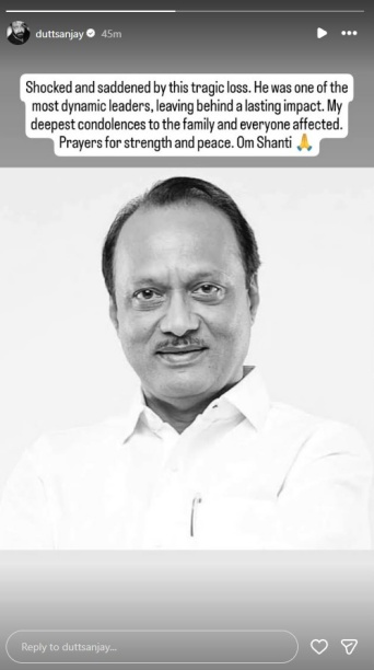 Sanjay Dutt mourns Maharashtra Deputy CM Ajit Pawar's death
