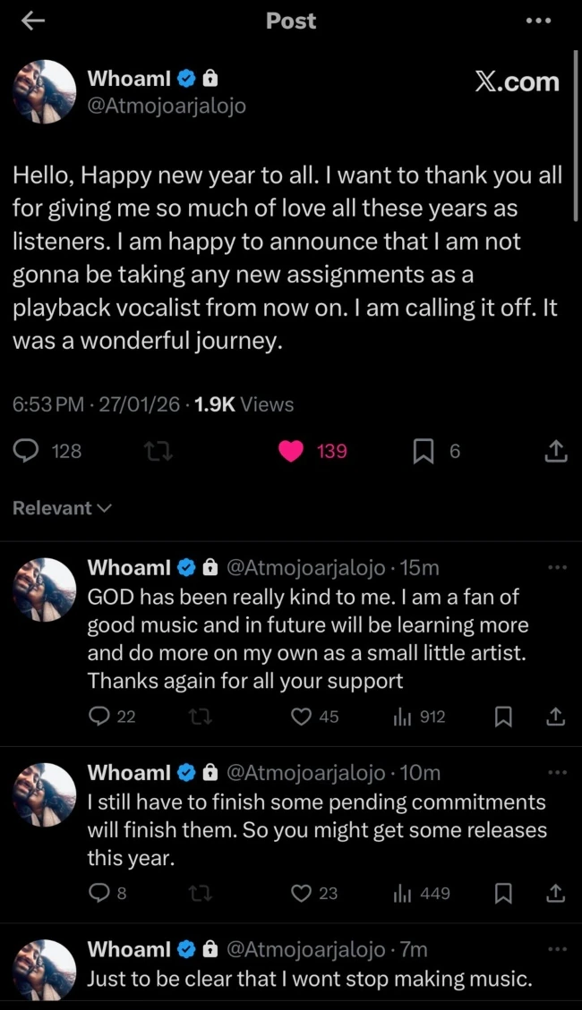 Arijit Singh Retirement