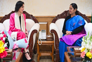 WCD Minister Annpurna Devi with EU Diplomat Hadja Lahbib