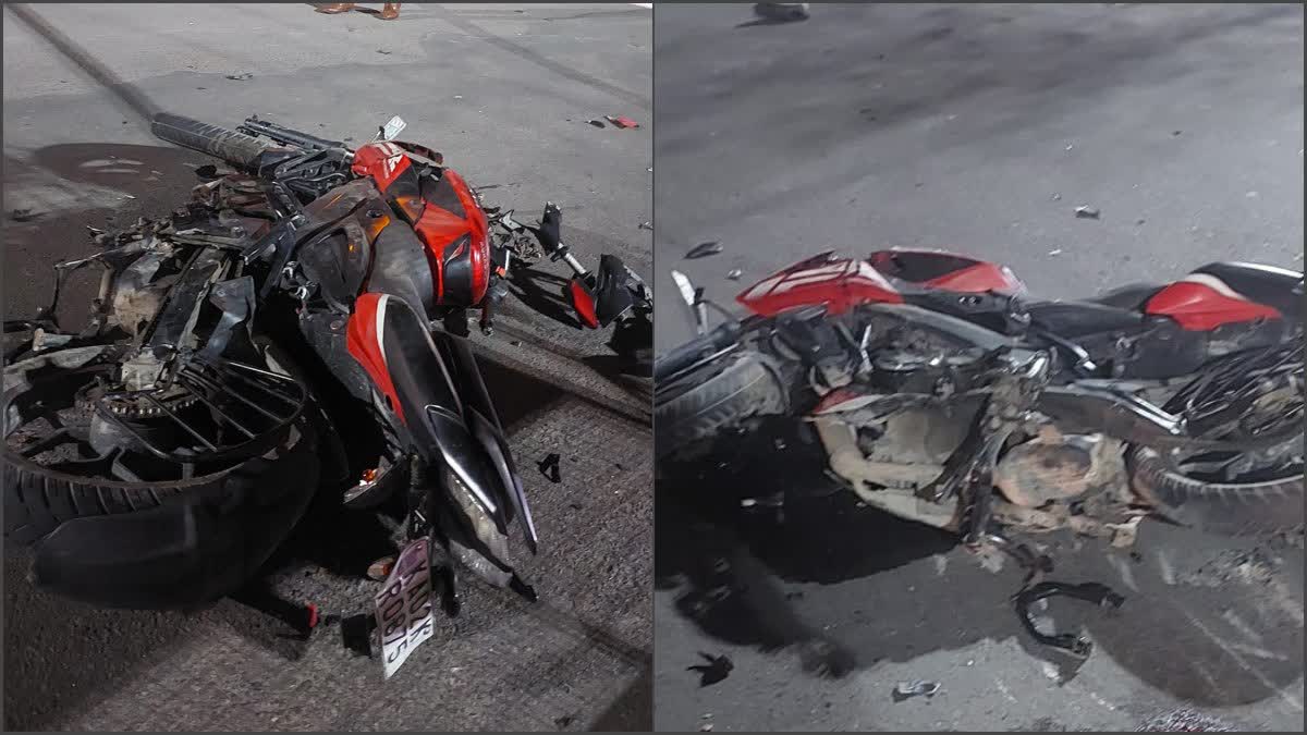 BIKE AND TRUCK COLLISION  RAICHUR  BIKE TRUCK ACCIDENT  MYSURU COUPLE DIED RAICHUR ACCIDENT