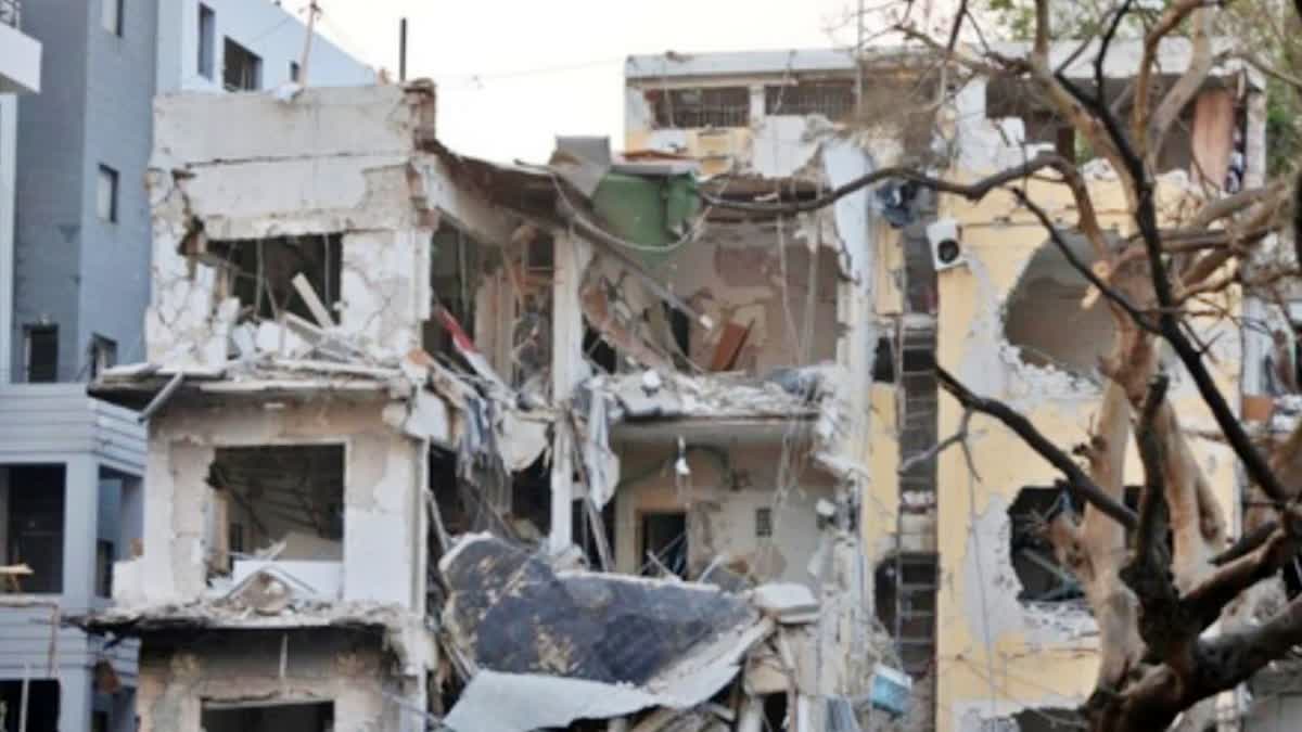 Israeli building destroyed by Iranian missile attack