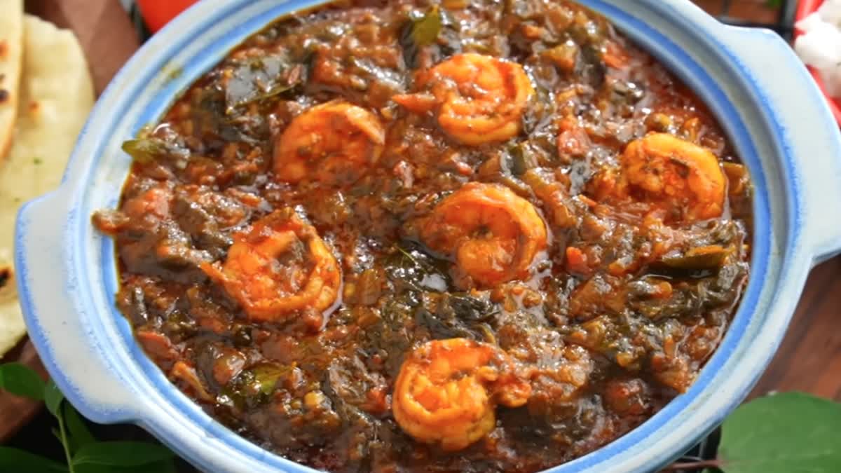 Gongura Prawns Curry