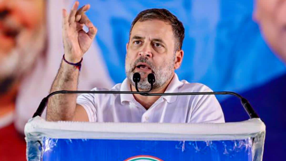 Rahul Gandhi addressing a rally in Punjab's Barnala on Saturday.