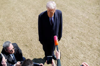 President Donald Trump speaks to reporters before departing on Marine One from the South Lawn of the White House, Friday, Feb. 27, 2026, in Washington.