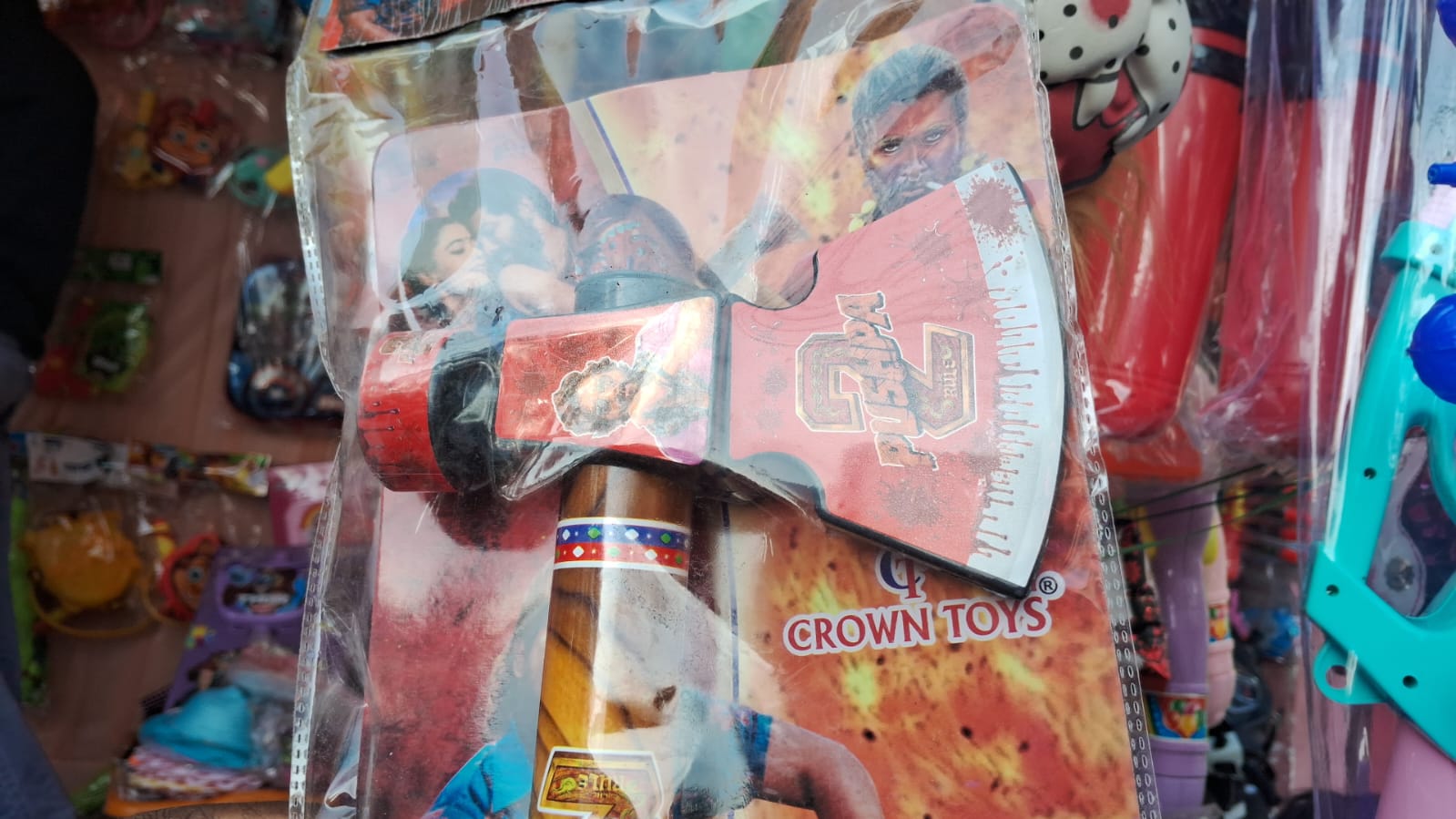 Markets decorated with water guns and masks for Holi in Ranchi