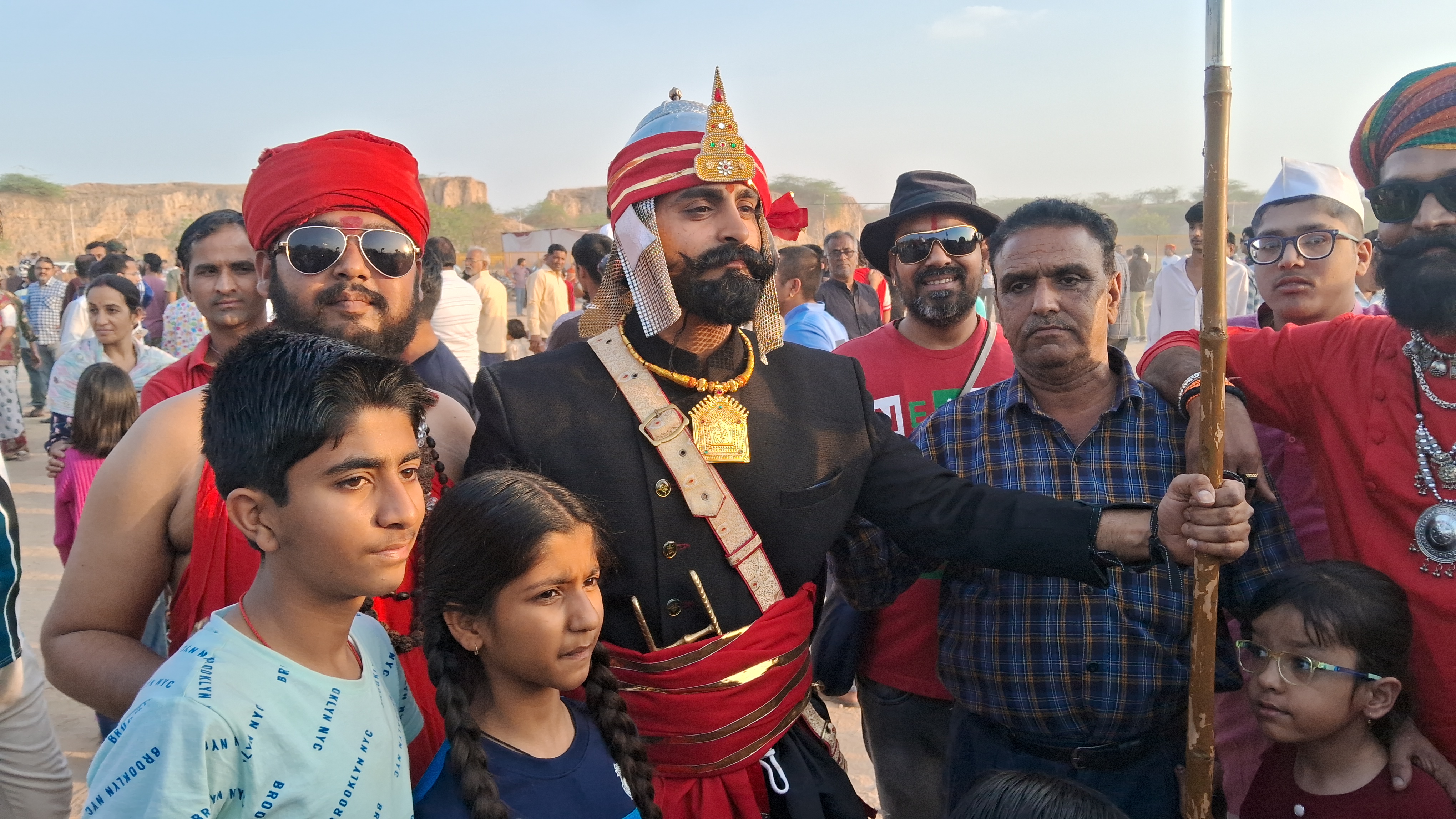Locals in the guise of Maharana Sanga