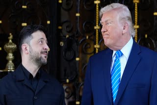 File photo showing U.S. President Donald Trump greeting Ukrainian President Volodymyr Zelenskyy at his Mar-a-Lago resort in Palm Beach, Florida