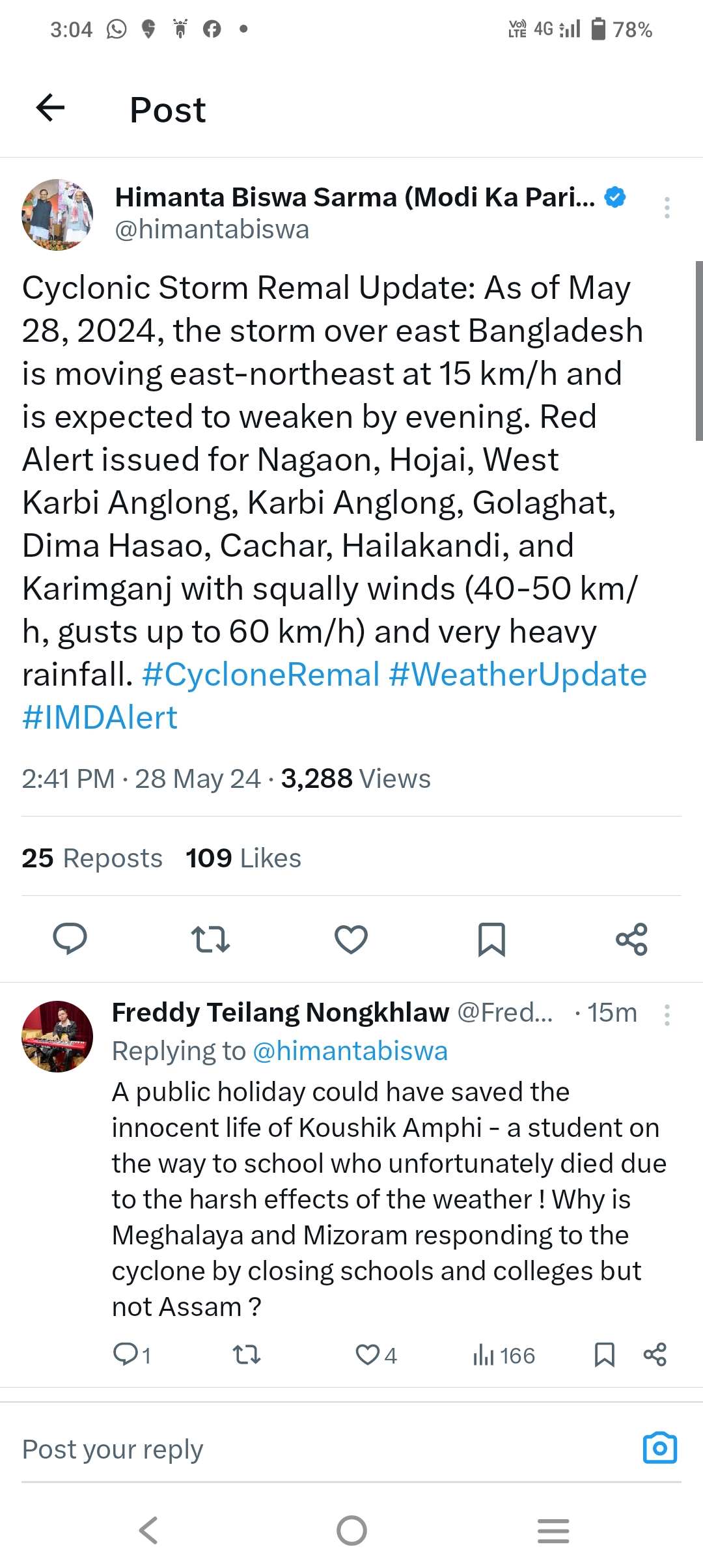 CM ORDERS TO TAKE NECESSARY MEASURES OF THE DAMAGE CAUSED BY STORMS AND RAINS