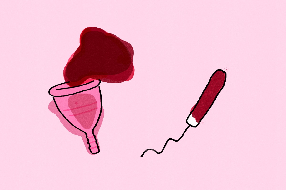 Menstrual cup and tampon