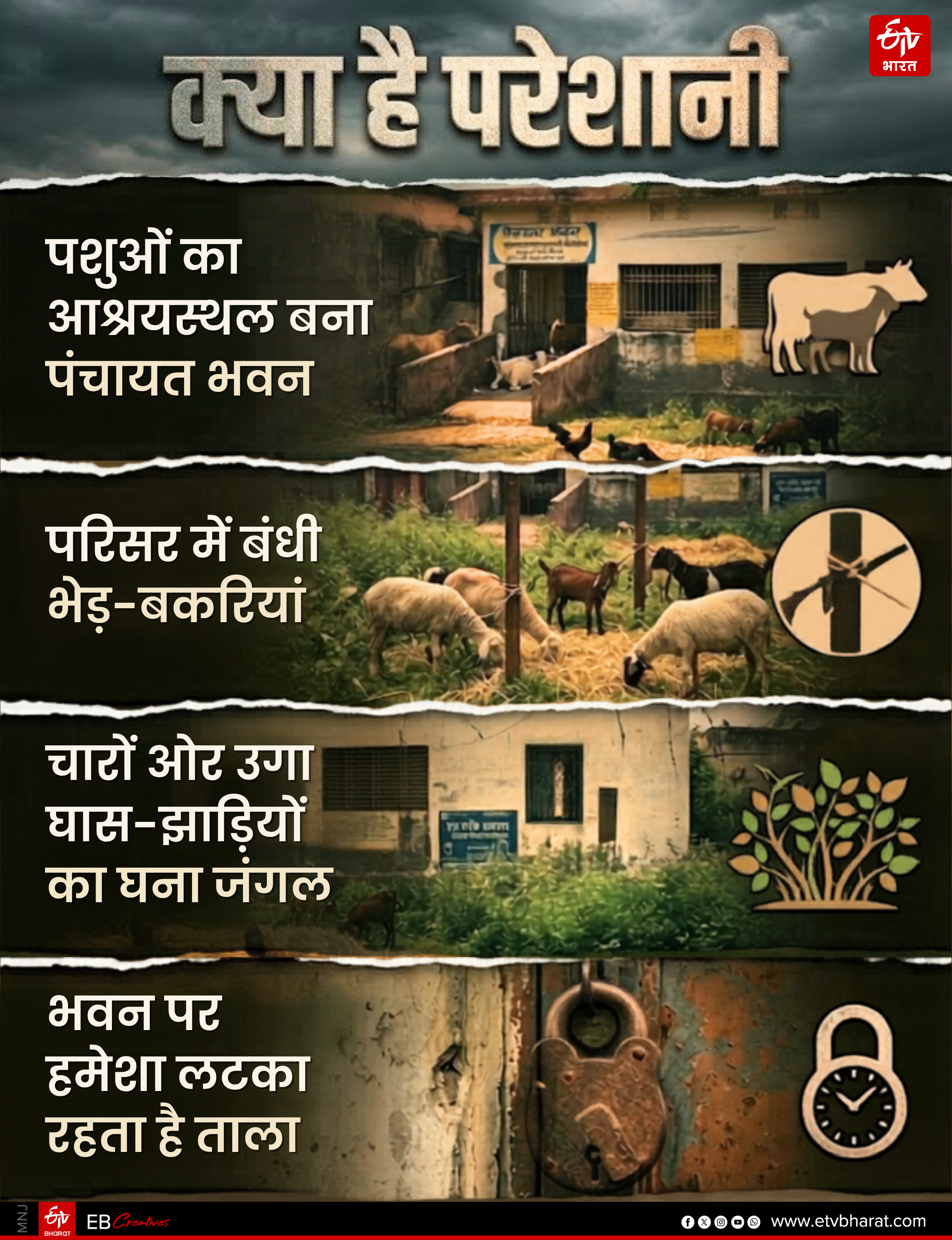 PANCHAYAT BHAWAN BECOME CATTLE SHED
