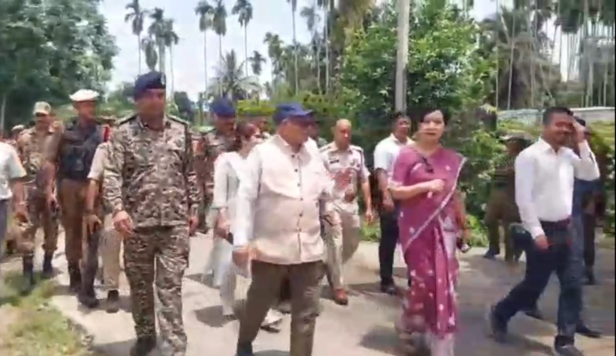 Assam Special CS M K Yadav visits Negheribil evicted area