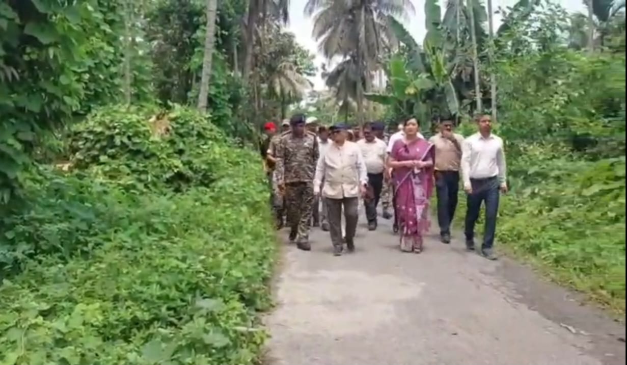 Assam Special CS M K Yadav visits Negheribil evicted area