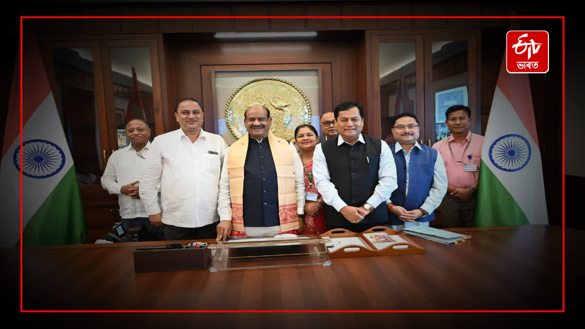 NDA MPs from Assam meets Lok Sabha Speaker led by Sonowal
