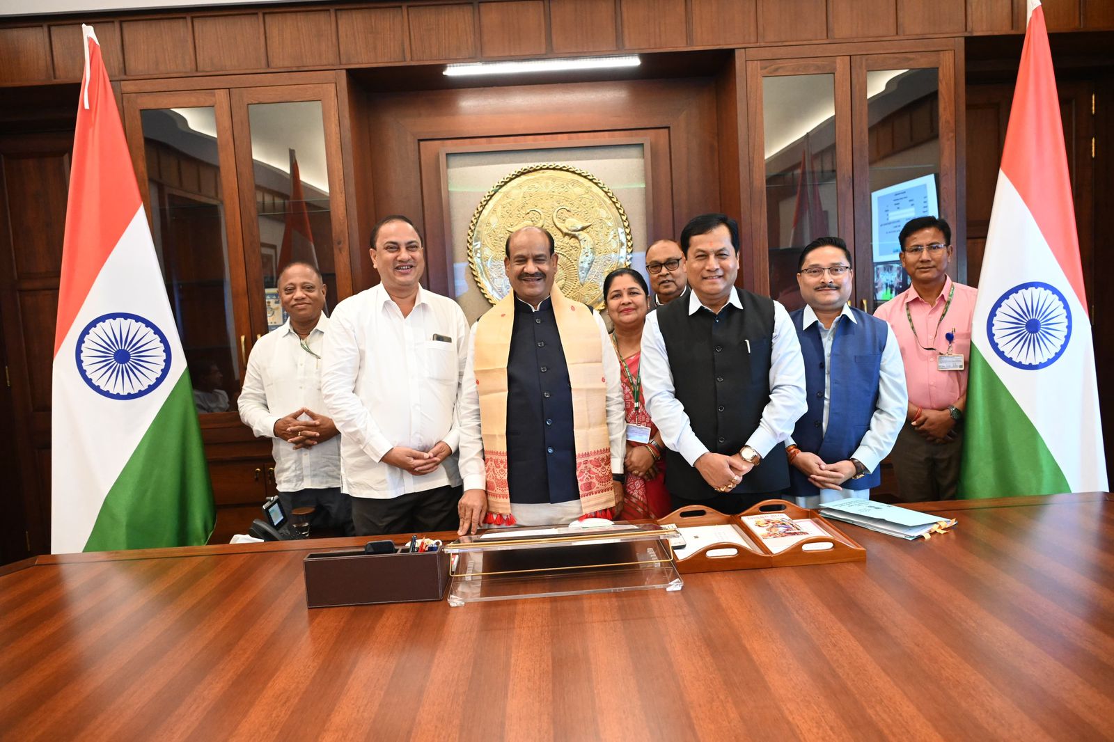 NDA MPs from Assam meets Lok Sabha Speaker led by Sonowal