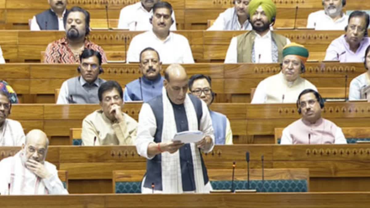 Rajnath Singh speaking on Operation Sindoor in Lok Sabha on Monday
