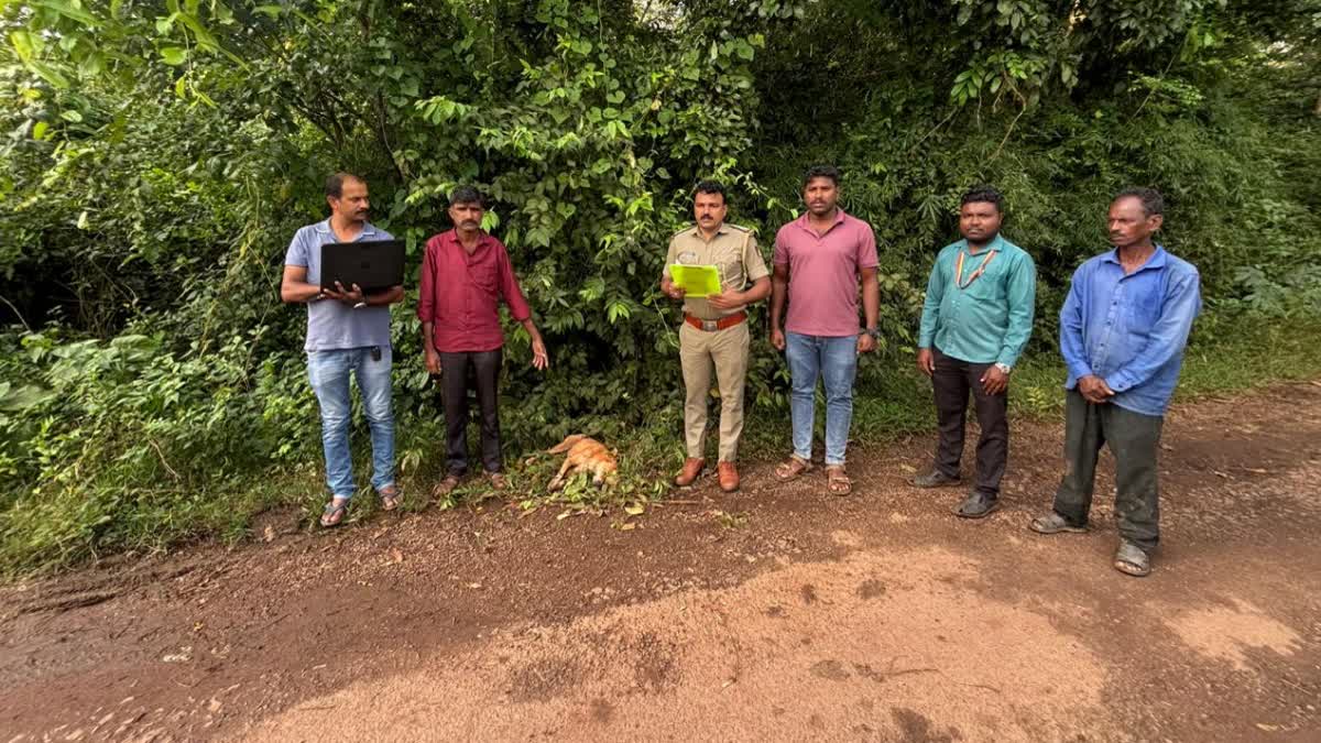 Police and the accused at the scene
