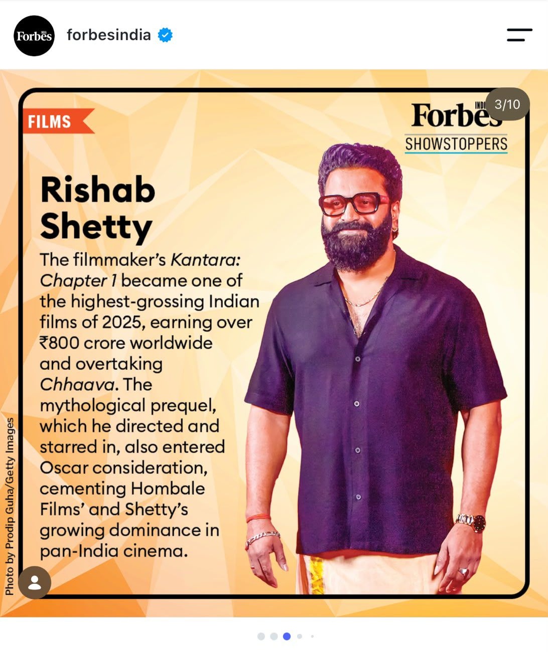 Rishab Shetty named in Forbes India list