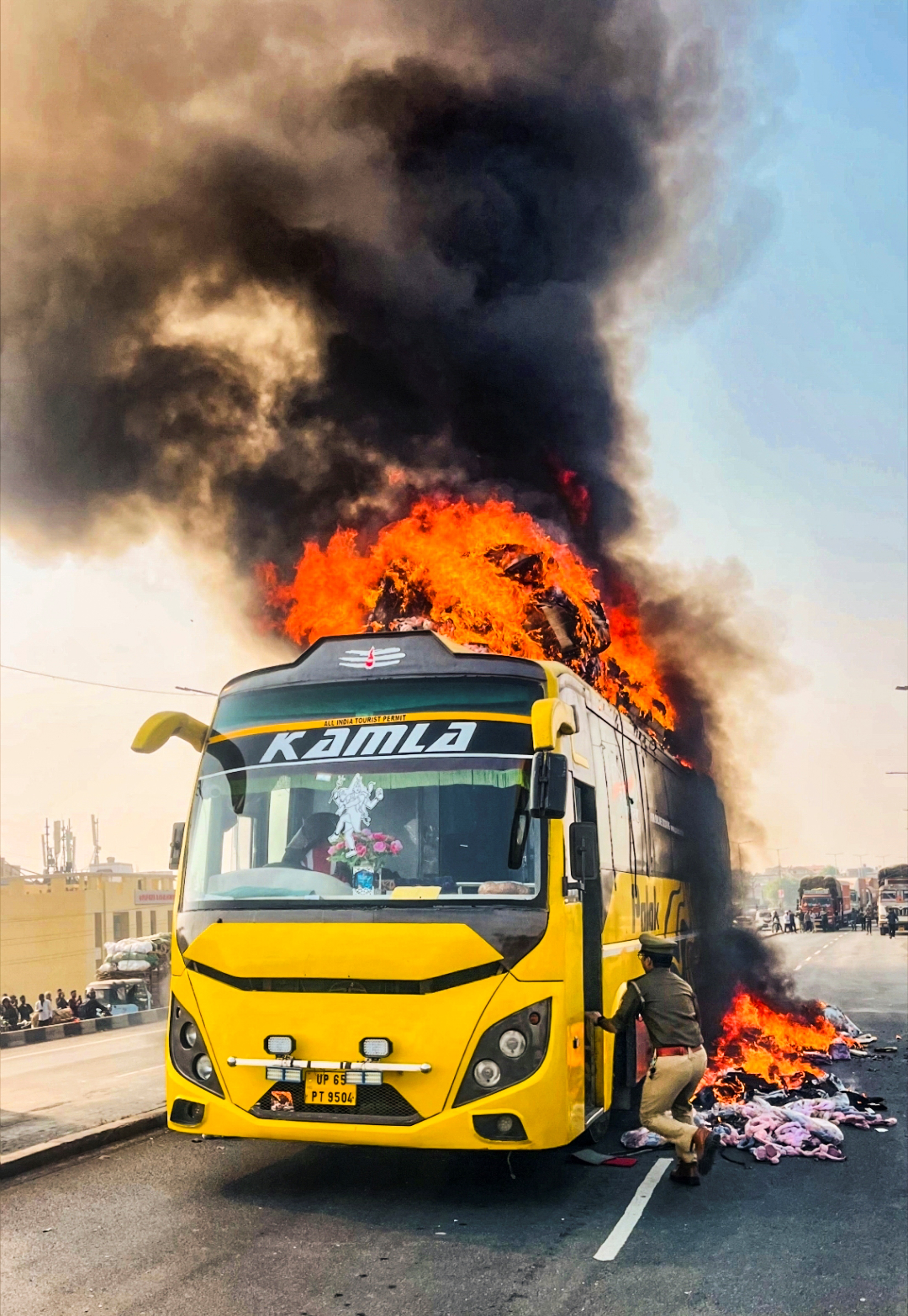 Bus Catches Fire In Kanpur, Close Shave For 35 Passengers